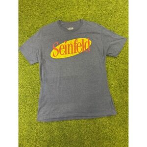 Seinfeld Logo Graphic T-Shirt Mens Large Heather Grey Short Sleeve TV Show Tee